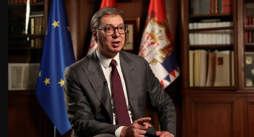 Serbijos prezidentas Aleksandas Vučičius atsisakė pasirašyti deklaraciją prieš Rusiją. Reuters nuotrauka.
