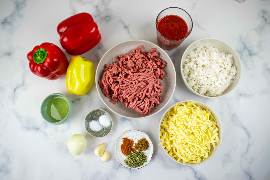 Malta mėsa įdarytos paprikos. Ingredientai