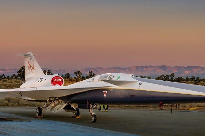 Nuotraukos šaltiis: nasa.gov. NASA X 59 Quiet Supersonic Transport. NASA po 50 metų trukusio draudimo vėl grįžta prie viršgarsinės idėjos