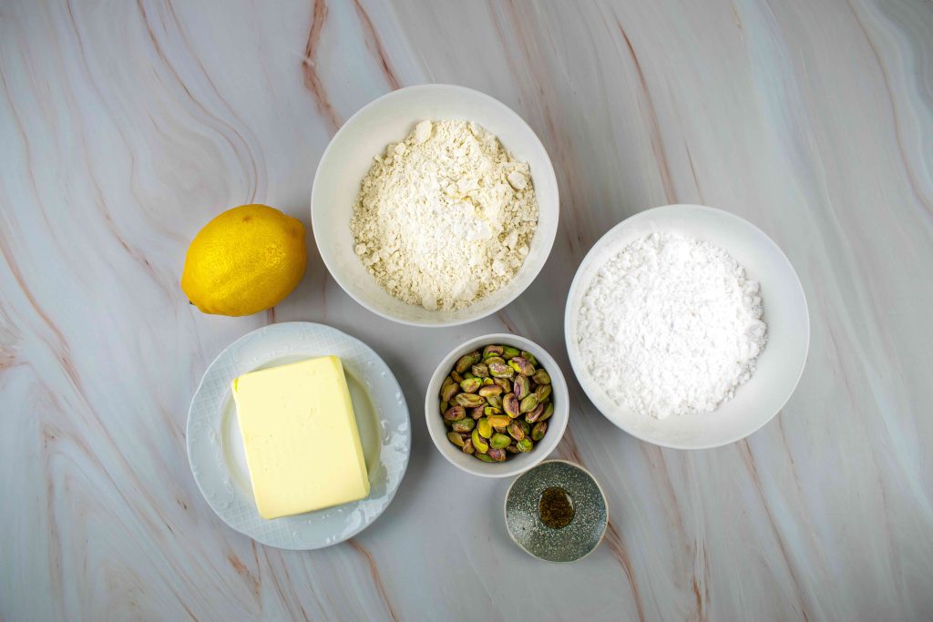 Trapūs sausainiai su pistacijomis. Ingredientai