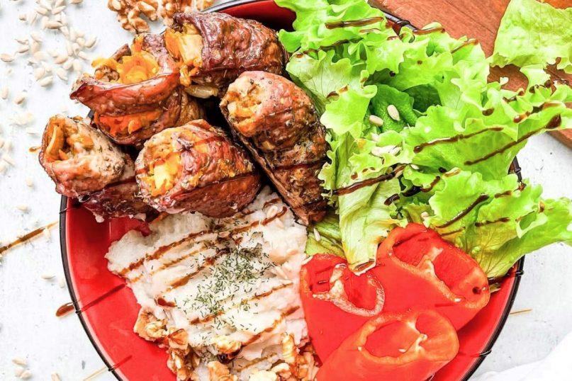 Antienos suktinukai su morkomis, svogūnais ir grybais