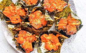 Greiti suši krepšeliai su lašiša