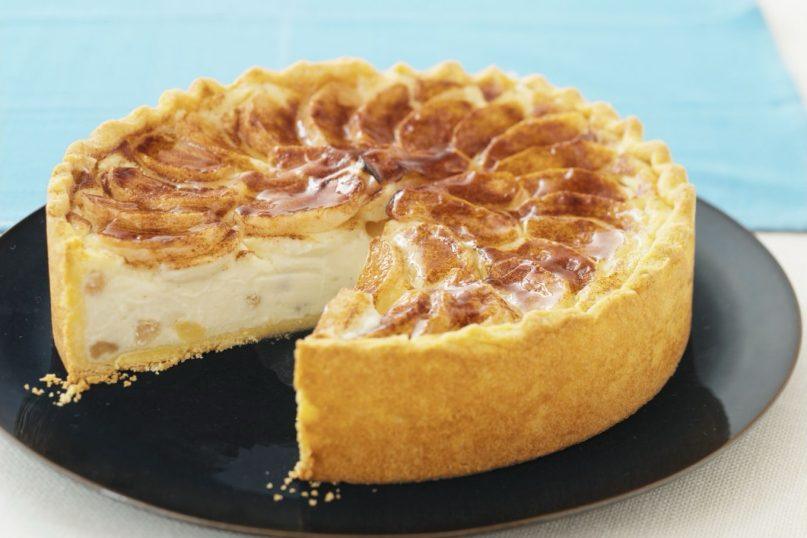 Karamelizuotų obuolių sūrio pyragas