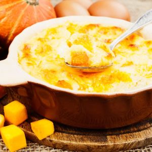 Ypatingai skanus varškės ir moliūgų apkepas. Patiks ir vaikams