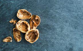 neišmeskite graikinių riešutų kevalų