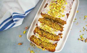 Pistacijų keksas su citrininiu glajumi