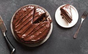 Šokoladinis tortas be pieno produktų