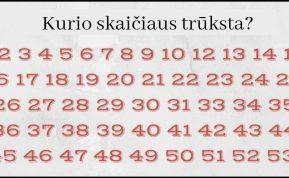Ar galite greitai rasti, kurio skaičiaus trūksta? Tik keli žmonės tai padaro per 10 sekundžių