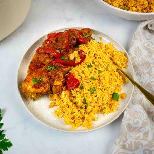 Ganos įkvėptas Kalėdinis vištienos troškinys. Su ryžiais