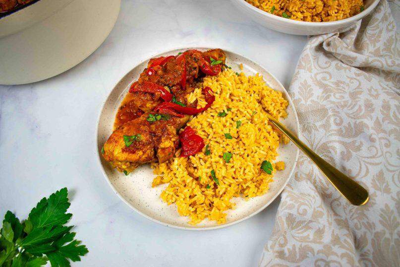 Ganos įkvėptas Kalėdinis vištienos troškinys. Su ryžiais