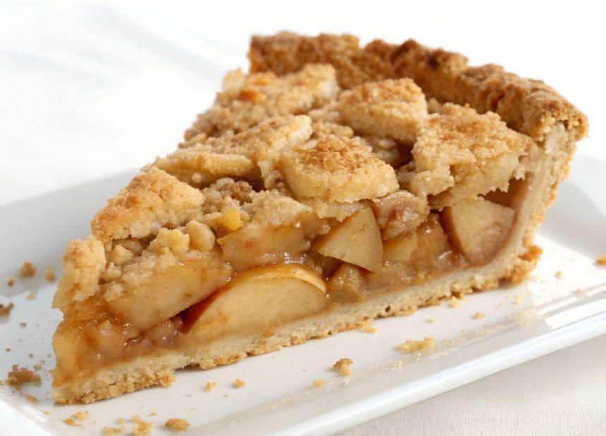 Obuolių pyragas trupinių viršumi