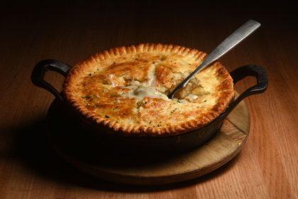 Paprastas vištienos ir porų pyragas