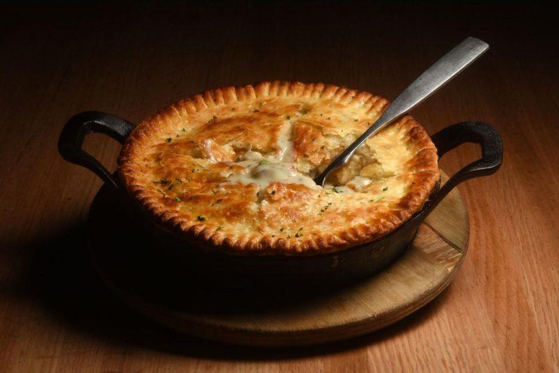 Paprastas vištienos ir porų pyragas