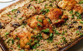 Vienos skardos vištiena su ryžiais