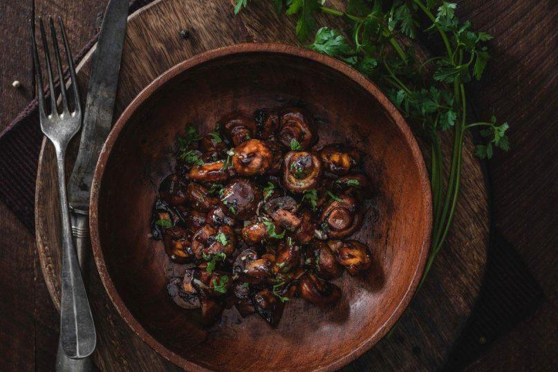 Grybai sojos padaže. Labai gardus patiekalas!