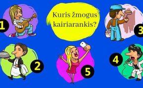 Loginis testas: kuris iš šių žmonių yra kairiarankis?