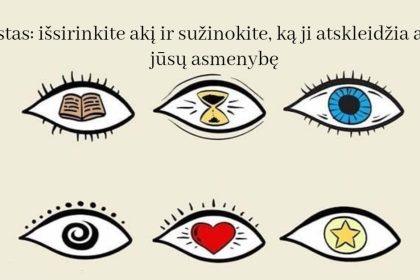 Testas: išsirinkite akį ir sužinokite, ką ji atskleidžia apie jūsų asmenybę