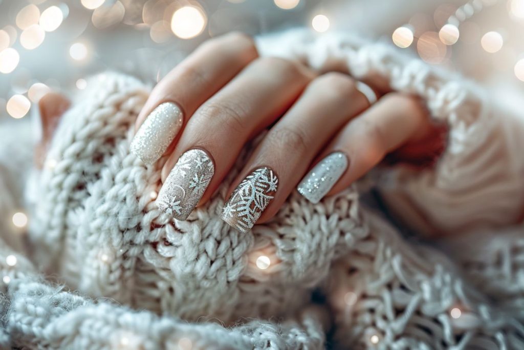 Žieminis manikiūras: baltos spalvos tendencijos, kurios šiemet užkariauja širdis – Kai norite kažko elegantiško, bet ne per daug ryškaus