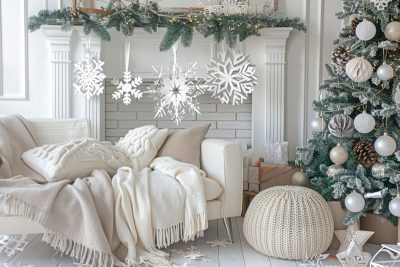 7 genialūs būdai papuošti namus Naujųjų metų šventei savo rankomis – Medvilninės ir popierinės snaigių girliandos