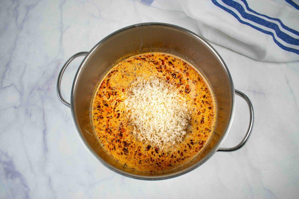 Kokosiniai jollof stiliaus ryžiai. Ryžiai