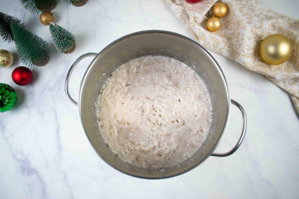 Kokosinis ryžių pudingas. Išvirė