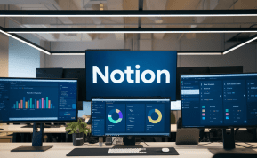 Notion darbo erdvės ekrano nuotrauka su projektų valdymo sistema