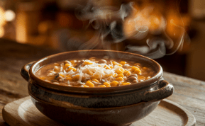 Kaip pasigaminti sočią vištienos sriubą namie - receptas su pupelėmis ir kukurūzais