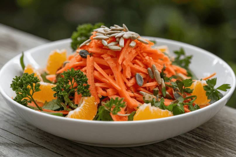 Morkų ir apelsinų salotos – gaivus skonio derinys, kuris nustebins visą šeimą