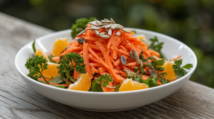 Morkų ir apelsinų salotos – gaivus skonio derinys, kuris nustebins visą šeimą