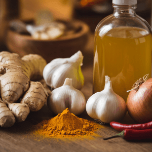 Natūralus gripo eliksyras su imbiero šaknimi ir česnakais