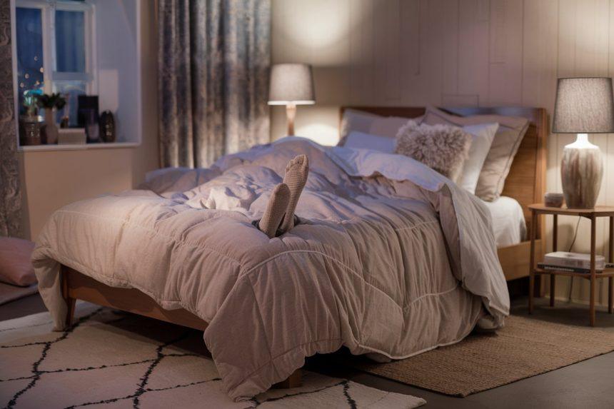 Miegoti su kojinėmis – ar tikrai padeda užmigti greičiau?