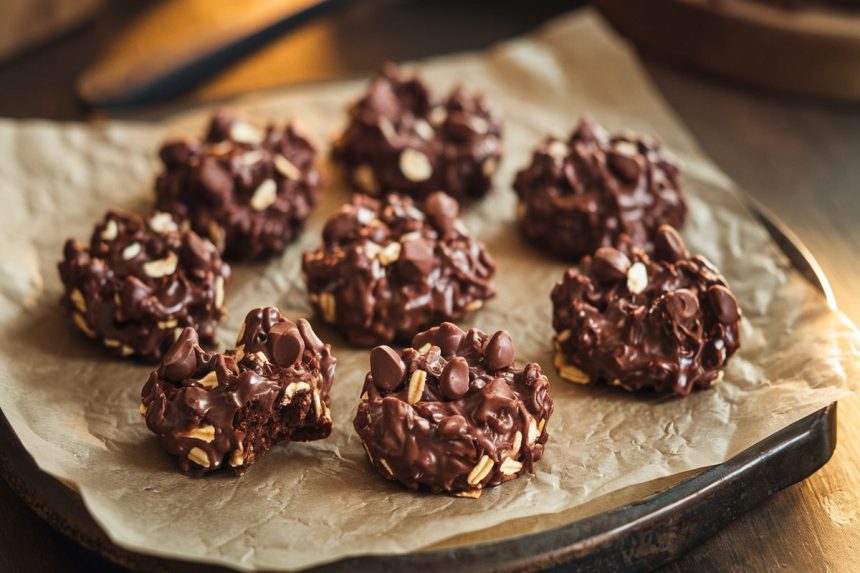 Šokoladiniai avižiniai sausainiai be kepimo – greitas receptas namų virtuvei