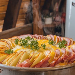 Neįtikėtinas bulvių pyragas su kumpiu ir sūriu – receptas, kuris nustebins visus