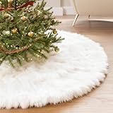 Baltas dirbtinio kailio eglės sijonas