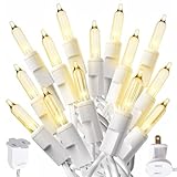 Šiltai baltos lemputės su baltu laidu